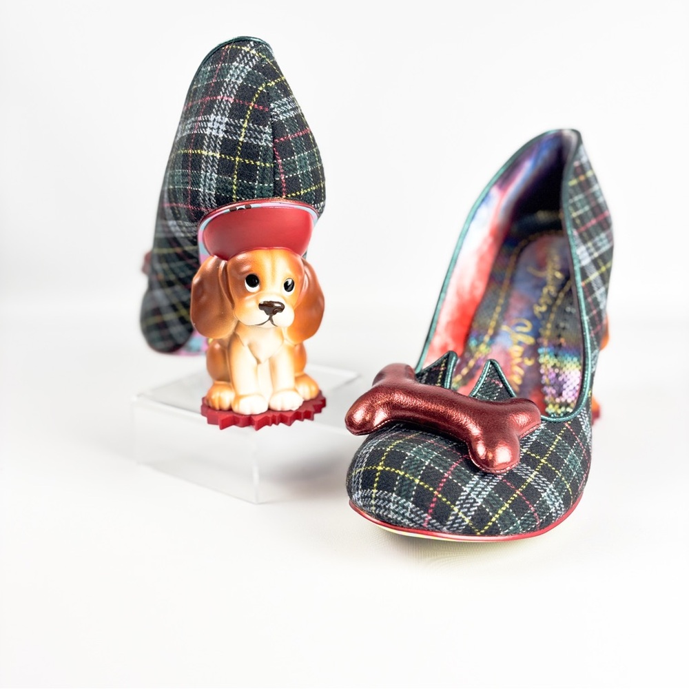 Irregular Choice “It’s All Pawsible” 4629-03D Dog Heel Plaid Pumps – Size 38/39 - Picture 3 of 7